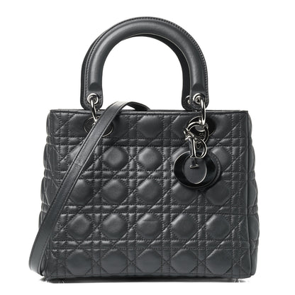 Christian Dior Lambskin Cannage Medium Lady Dior Grey 1 of 3