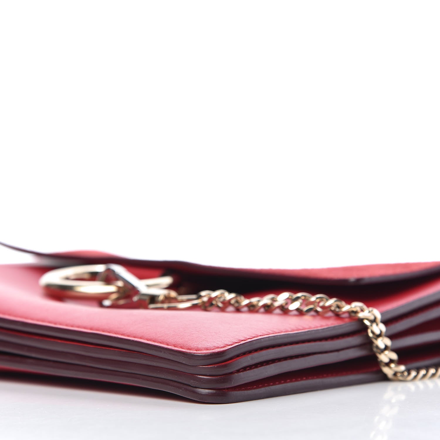 Chloe Calfskin Suede Medium Faye Shoulder Bag Red 7 of 10