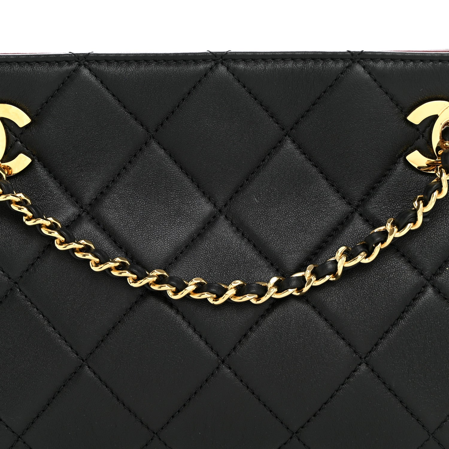 Chanel Lambskin Quilted Small Eyes On You Shopping Bag Black 8 of 10
