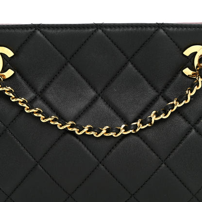 Chanel Lambskin Quilted Small Eyes On You Shopping Bag Black 8 of 10