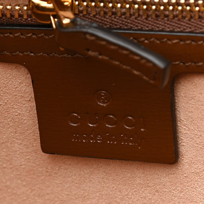 Gucci GG Supreme Monogram Azalea Calfskin Web Large Jackie 1961 Tote Beige Ebony Brown Sugar 5 of 10