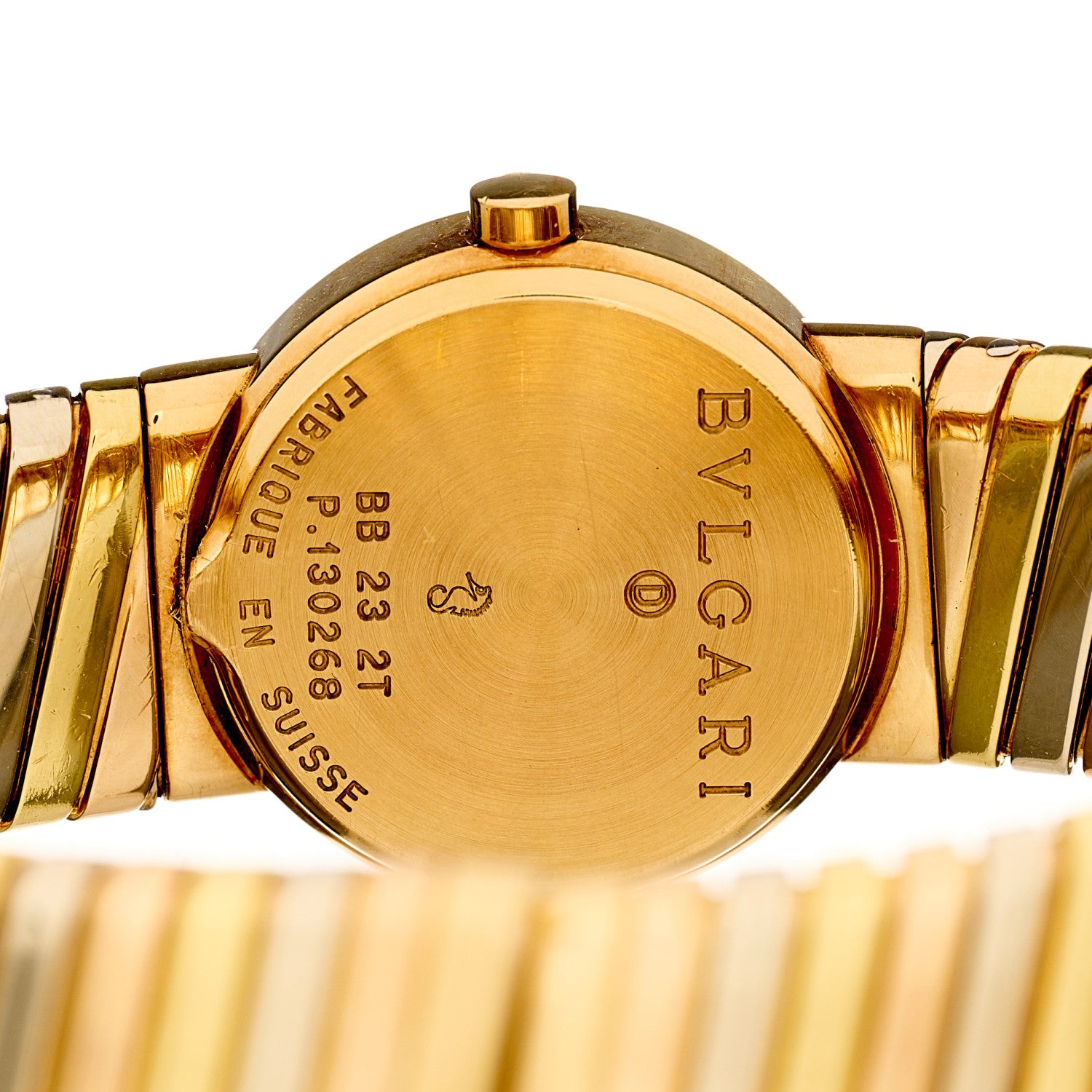Bulgari 18K Rose Yellow White Gold 23mm Tubogas Quartz Watch Black 4 of 4
