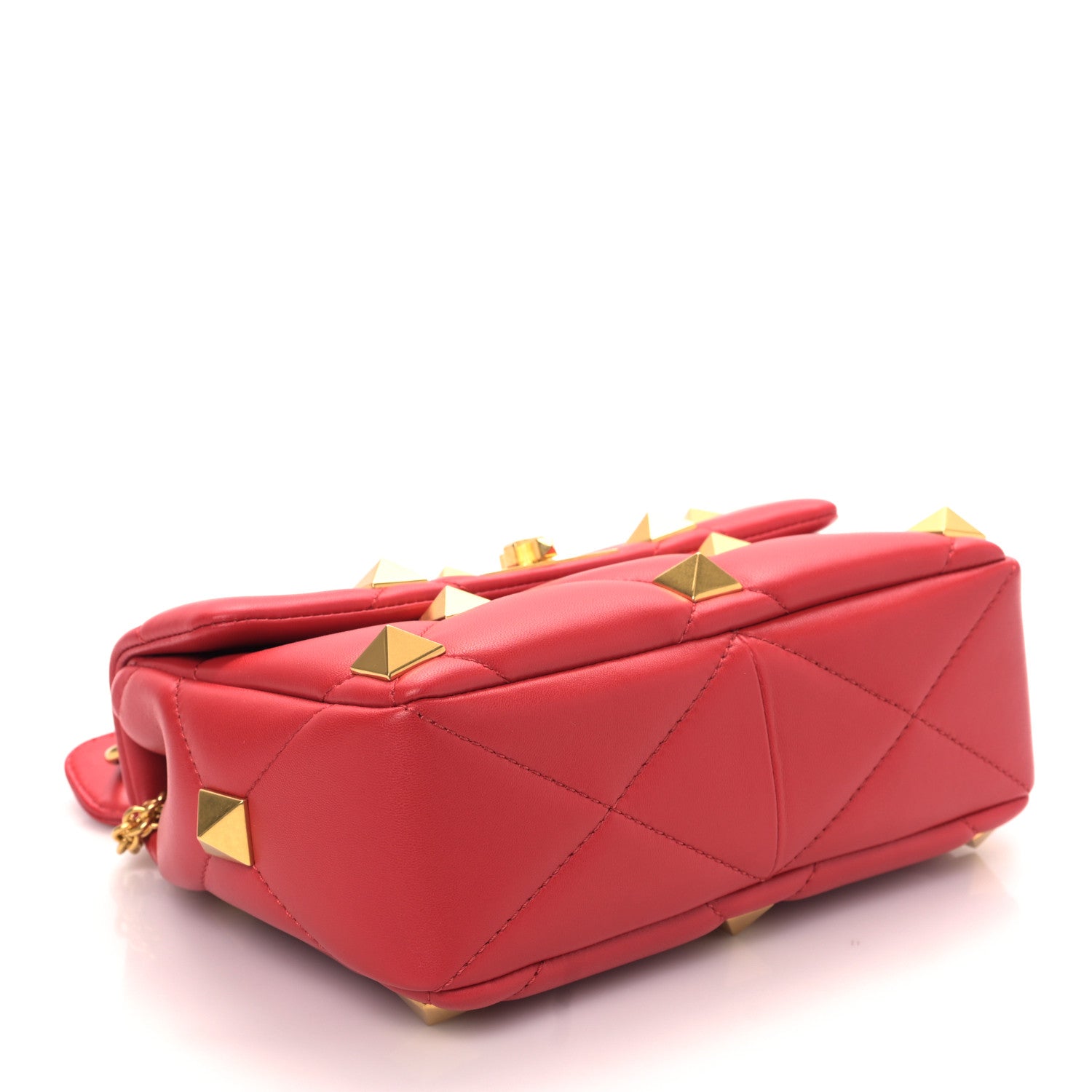 Valentino Garavani Nappa Medium Roman Stud Shoulder Bag Rouge Pur 4 of 8