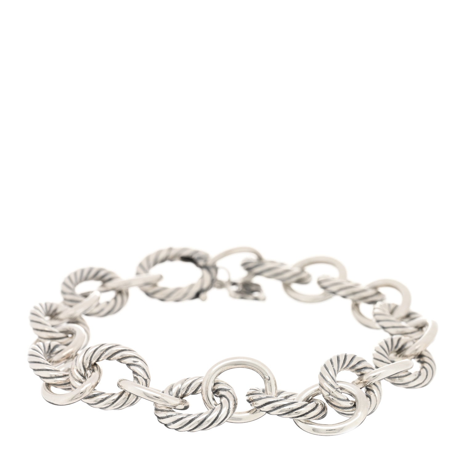 David Yurman Sterling Silver 10mm Medium Oval Link Bracelet 1 of 3