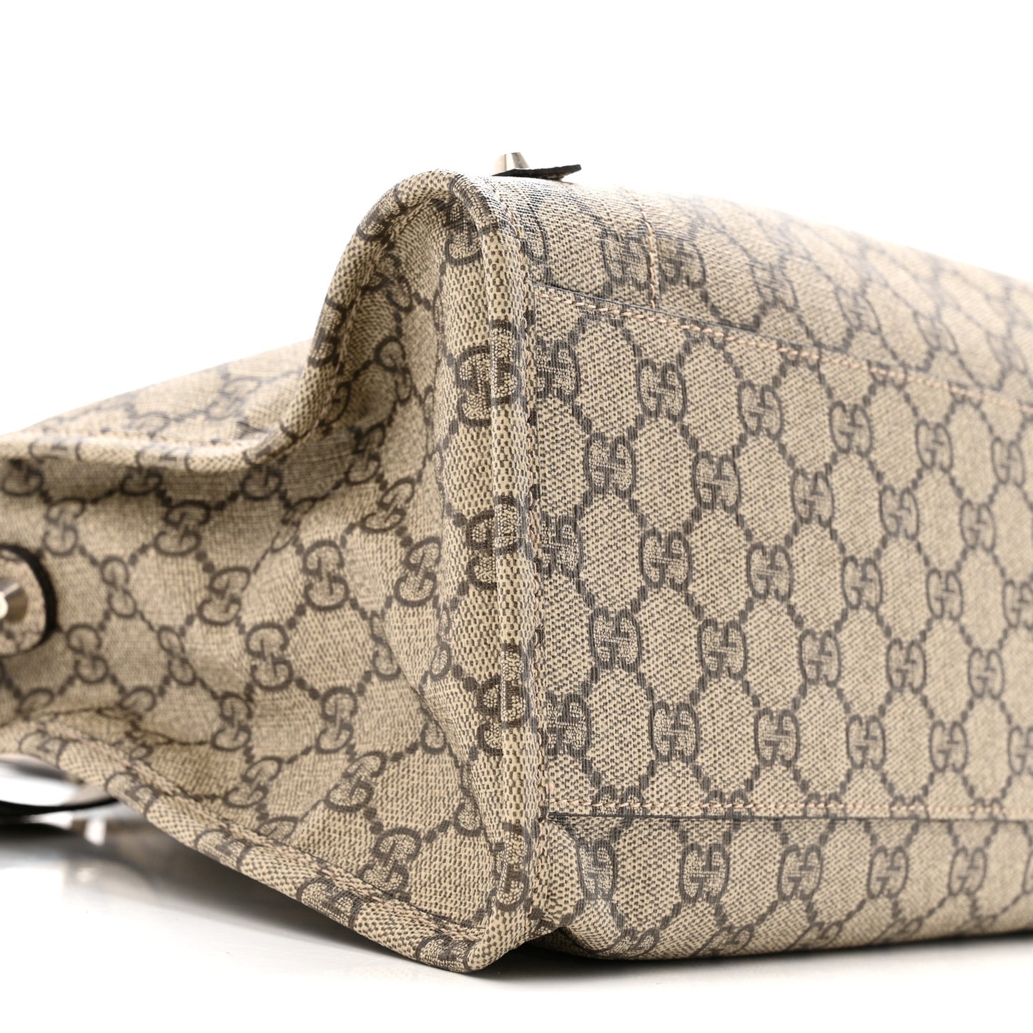 X GUCCI GG Supreme Monogram Neo Classic Silver Hardware City Beige Ebony