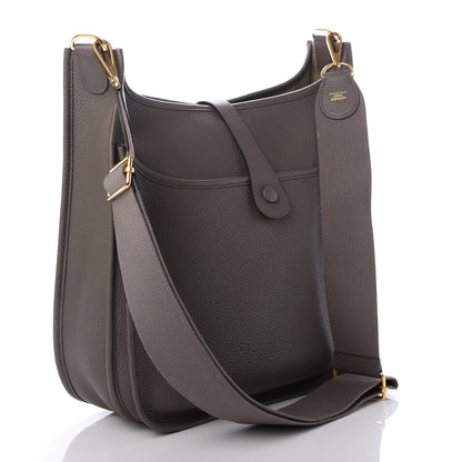Hermes Taurillon Clemence Evelyne III GM Etain 3 of 10