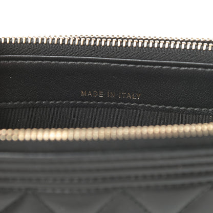 Chanel Lambskin Quilted Small Boy Clutch With Chain Black 9 of 13