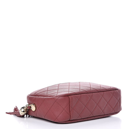 Chanel Caviar Quilted Medium Coco Tassel Camera Case Burgundy 4 of 10