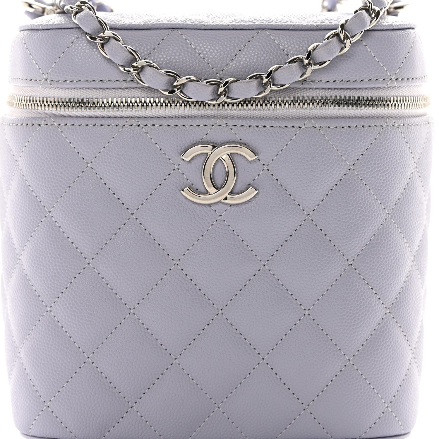 Chanel Caviar Quilted Small Top Handle Vanity Case With Chain Light Purple 8 of 12