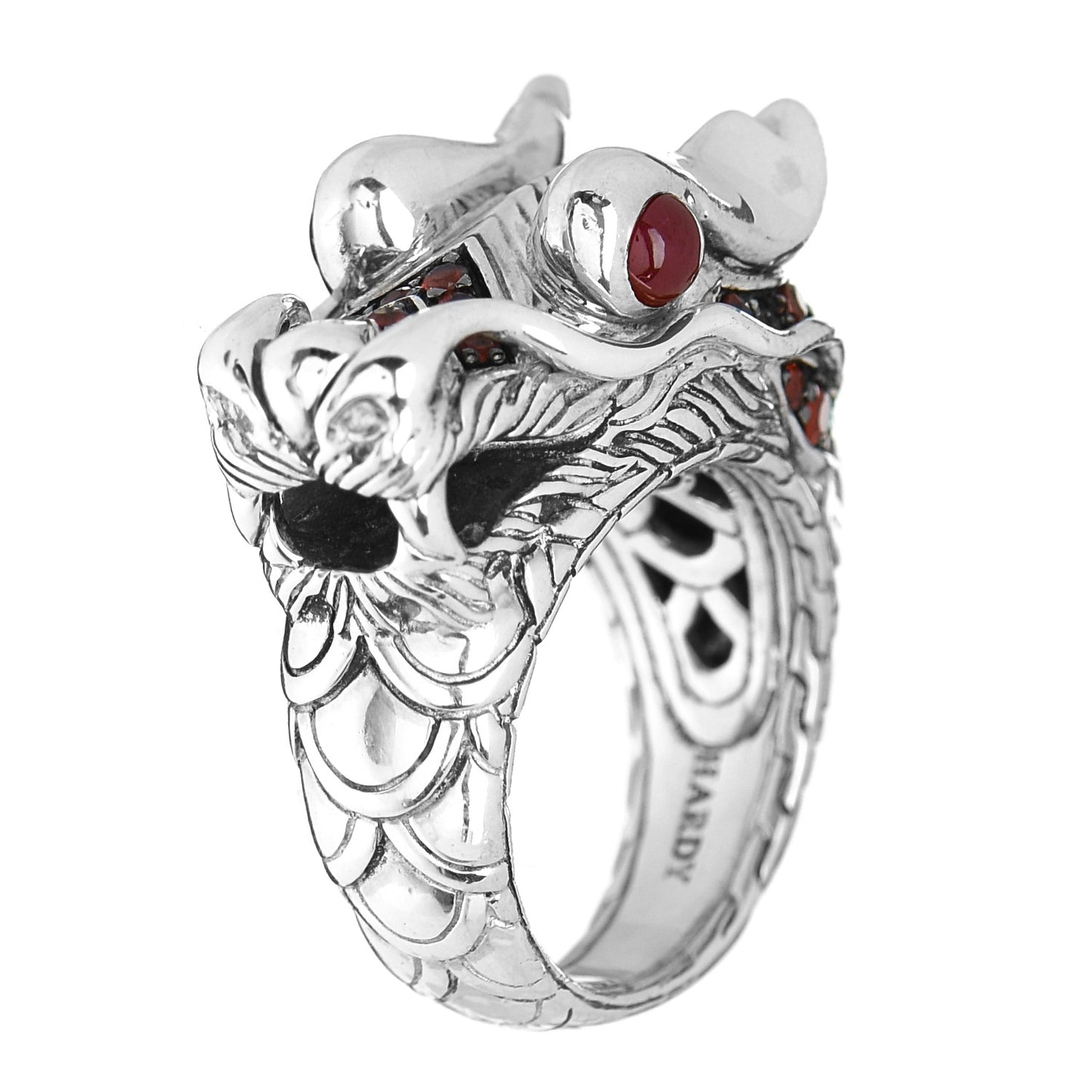 Sterling Silver Ruby Naga Dragon Ring 52 6