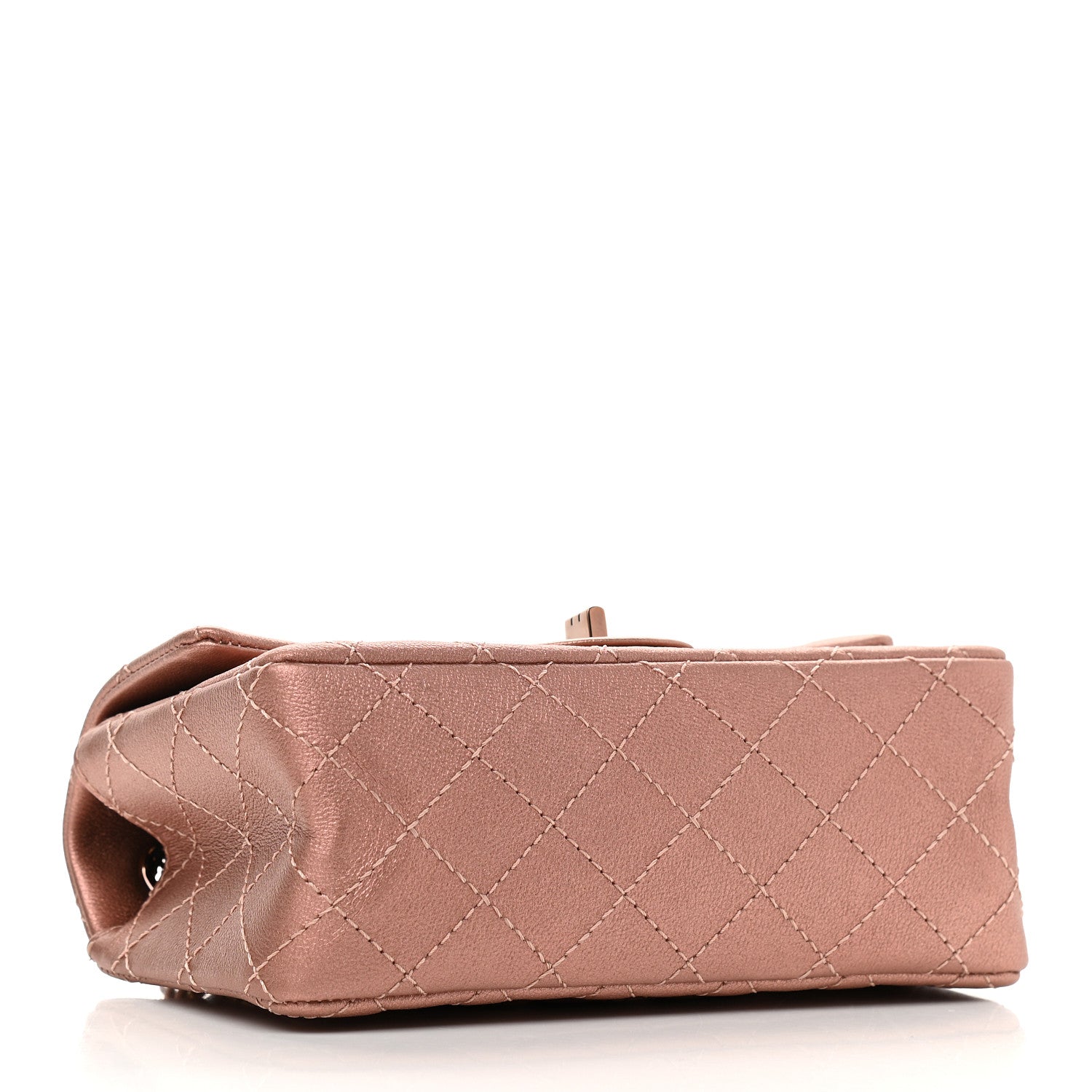 Chanel Metallic Grained Calfskin Quilted 2.55 Reissue Mini Flap Copper Pink 4 of 9
