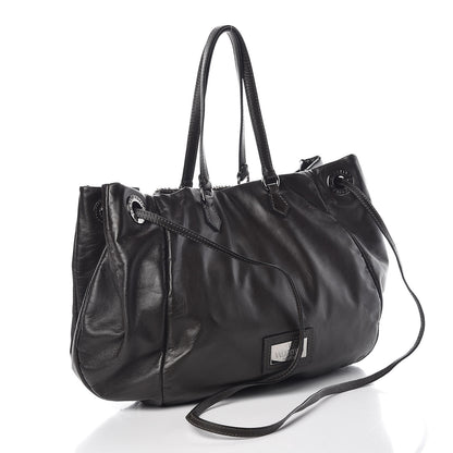 Valentino Garavani Lambskin Sequin Rosette Tote Black Silver 3 of 9