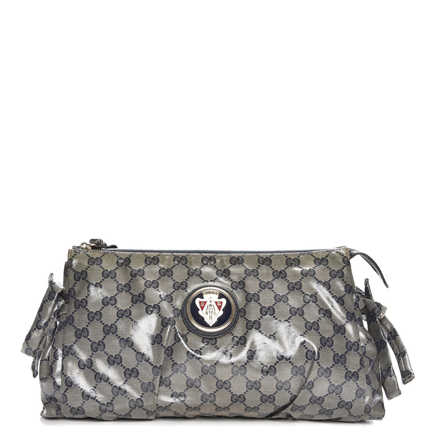Gucci Crystal Monogram Large Hysteria Clutch Navy Blue 1 of 7