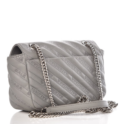 Balenciaga Calfskin Logo Matelasse S BB Round Shoulder Bag Gris Haussmannien 3 of 9