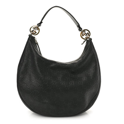 Gucci Guccissima Medium GG Twins Hobo Black 1 of 10