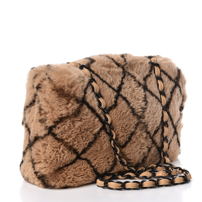 Chanel Lapin Fur Quilt Pattern Flap Beige 3 of 11
