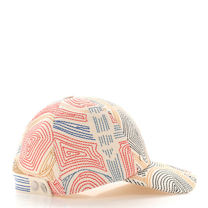 Hermes Cotton Eperon D'Or Embroidered Tess Cap 57 Blanc Casse 6 of 9