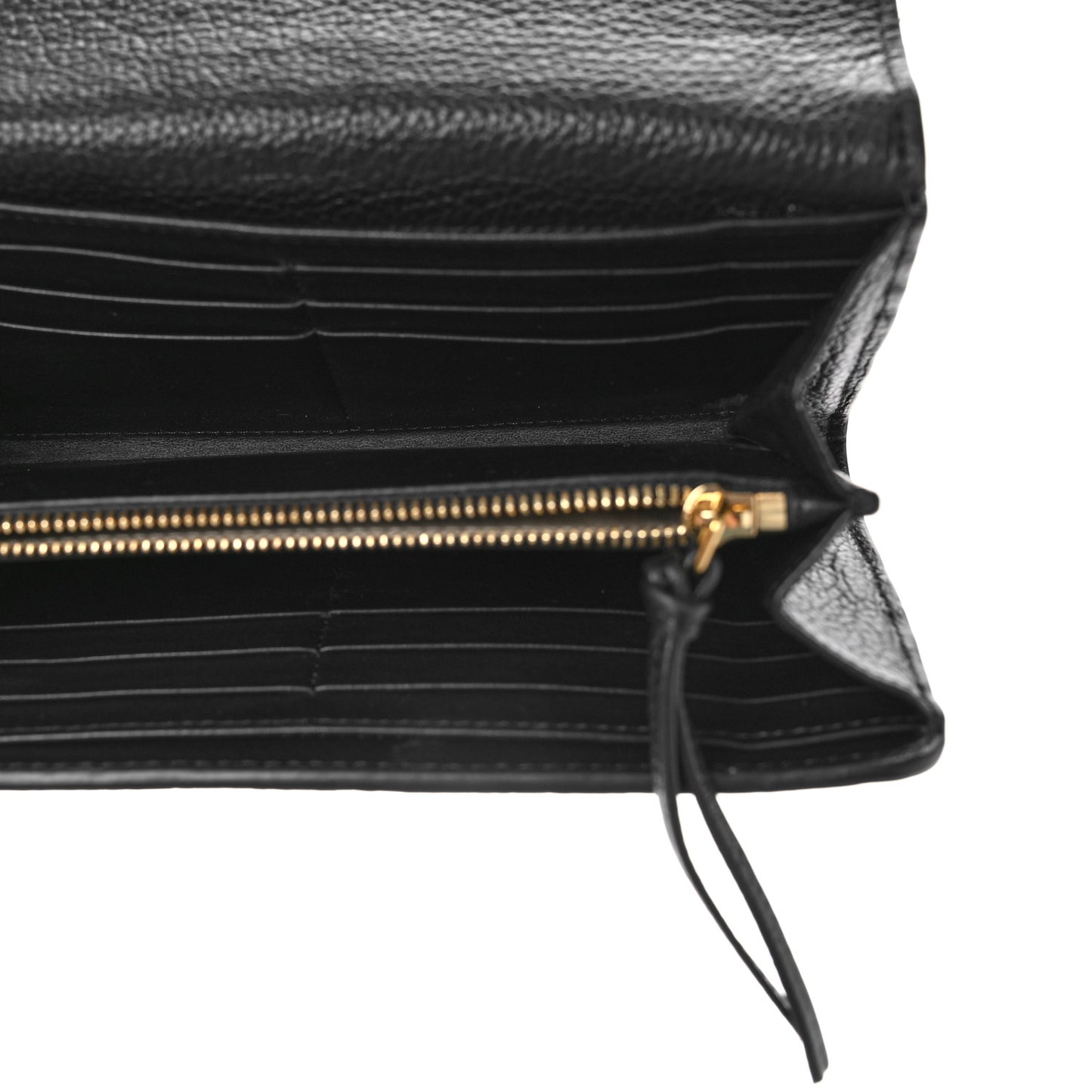 Calfskin Marcie Continental Flap Wallet Black