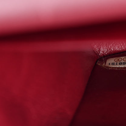 Chanel Patent Quilted Jumbo Double Flap Dark Red 7 of 15