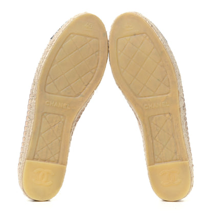 Chanel Lambskin CC Espadrilles 40 Beige Black 4 of 6