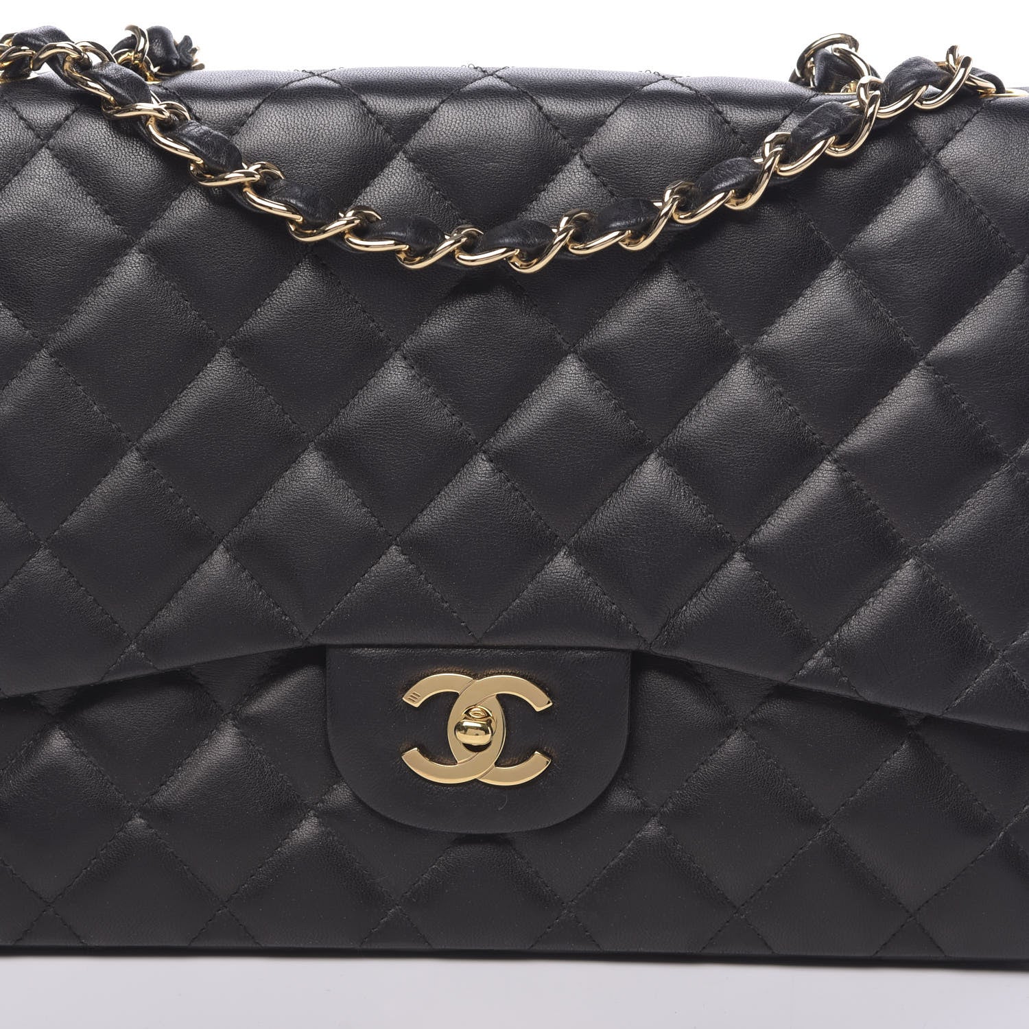 Chanel Lambskin Quilted Jumbo Single Flap Black 10 of 15
