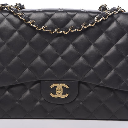 Chanel Lambskin Quilted Jumbo Single Flap Black 10 of 15
