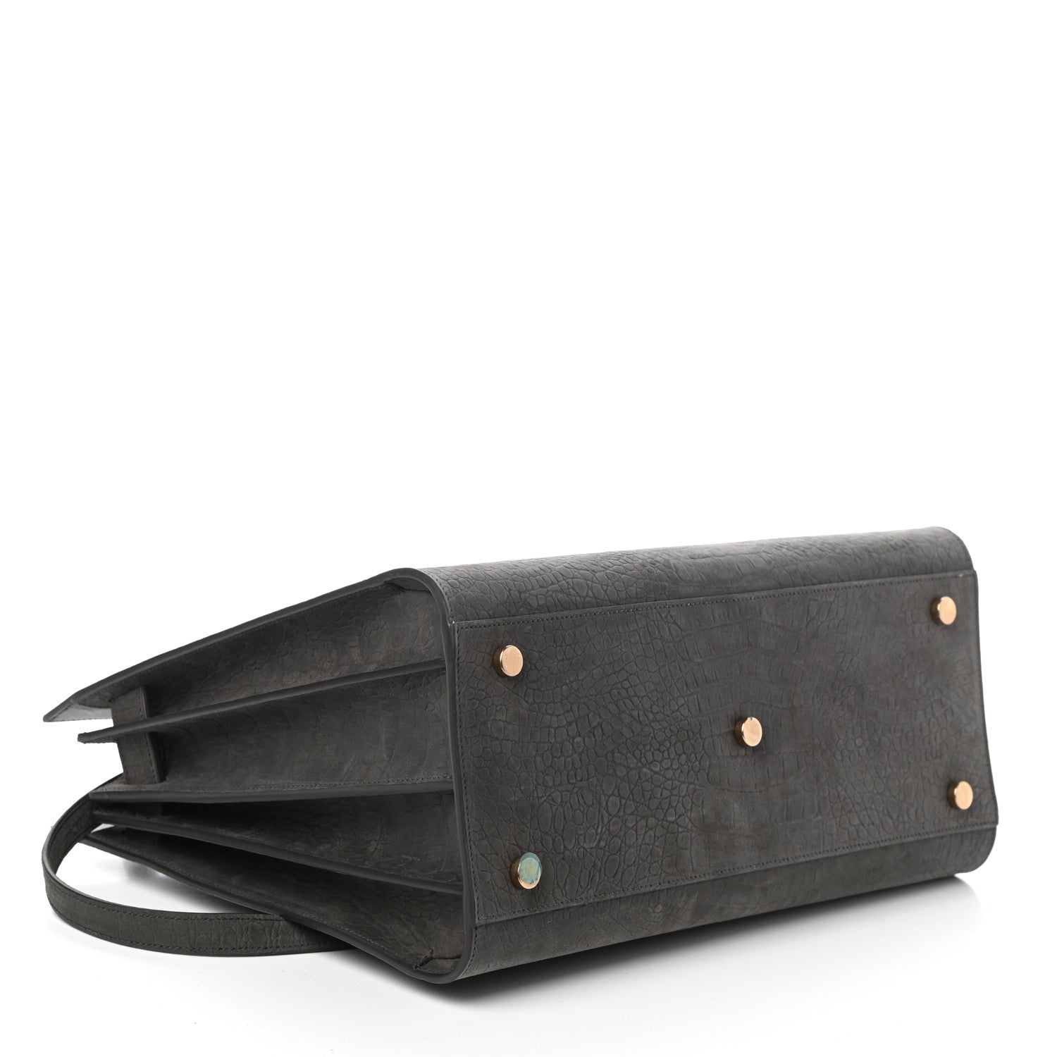 Saint Laurent Crocodile Embossed Nubuck Small Sac De Jour Dark Anthracite 4 of 9