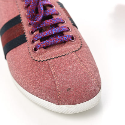 Gucci Glitter Fabric Studded Web Womens Sneakers 38 Rosso 9 of 15