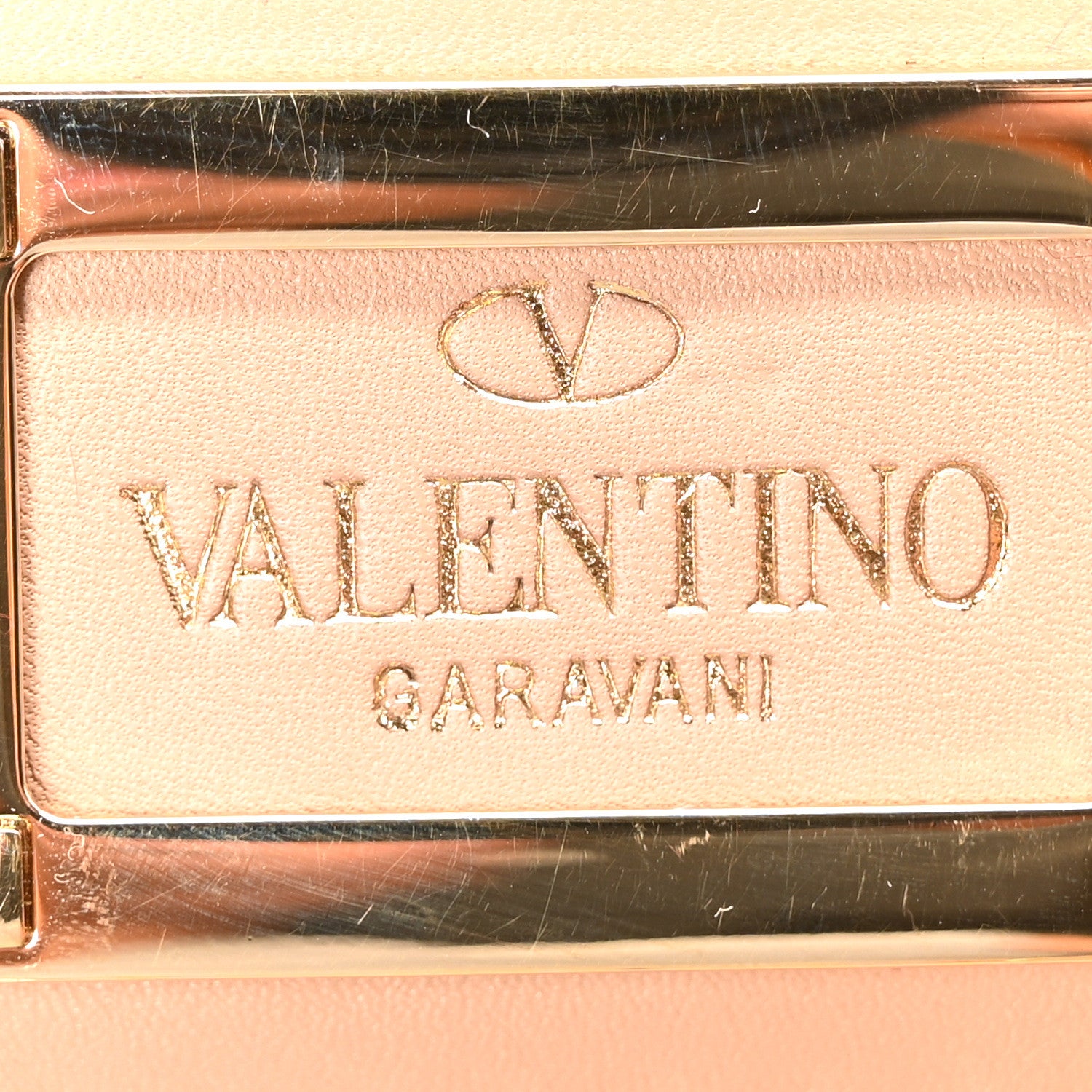 Valentino Garavani Vitello Rockstud Flip Lock Shoulder Flap Bag Beige 6 of 9