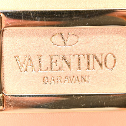 Valentino Garavani Vitello Rockstud Flip Lock Shoulder Flap Bag Beige 6 of 9