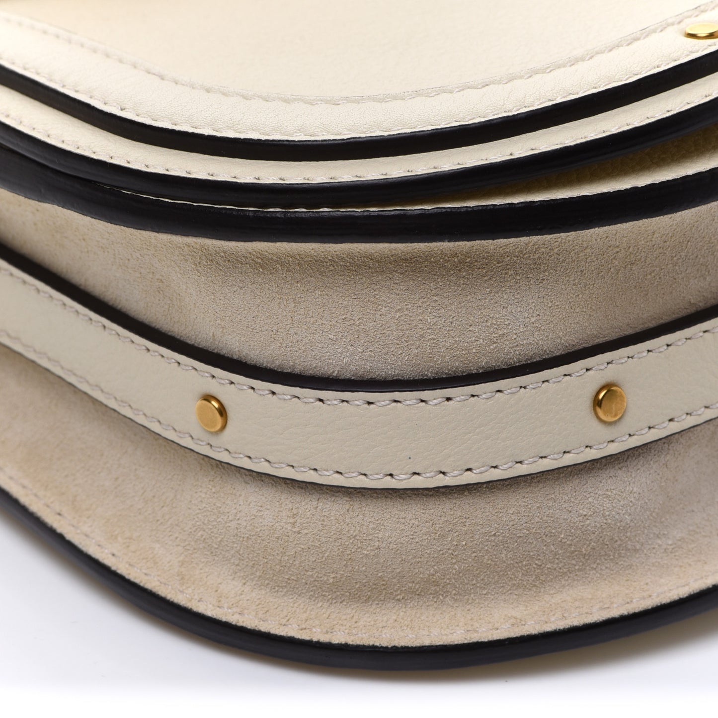 Calfskin Suede Small Nile Bracelet Bag Off White