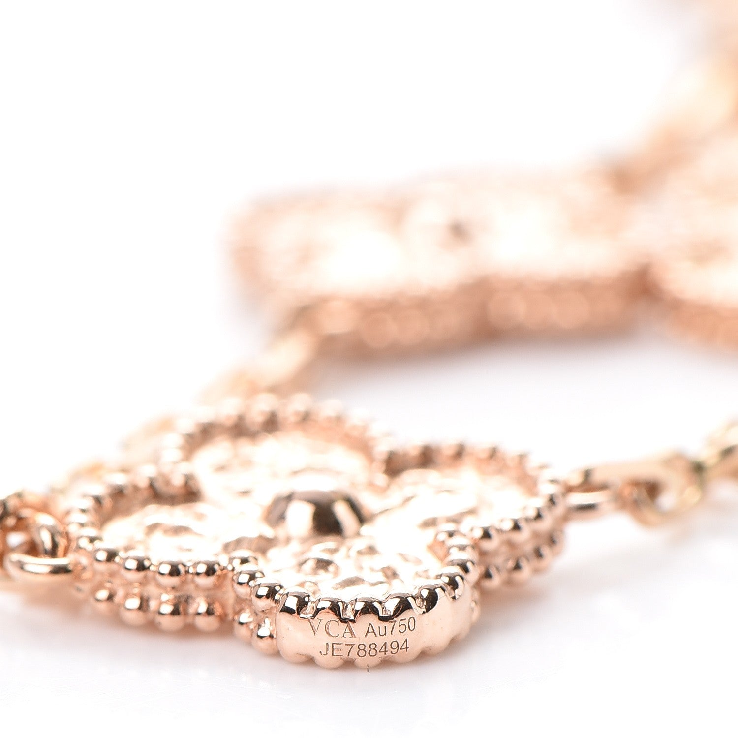 Van Cleef & Arpels 18K Rose Gold 10 Motifs Vintage Alhambra Necklace 6 of 7