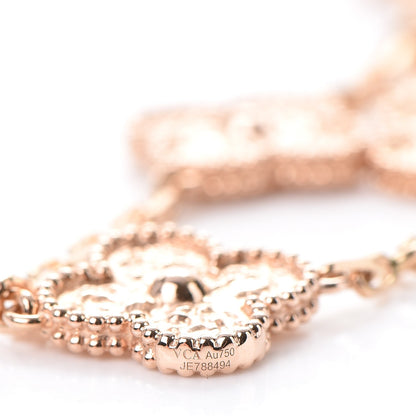 Van Cleef & Arpels 18K Rose Gold 10 Motifs Vintage Alhambra Necklace 6 of 7
