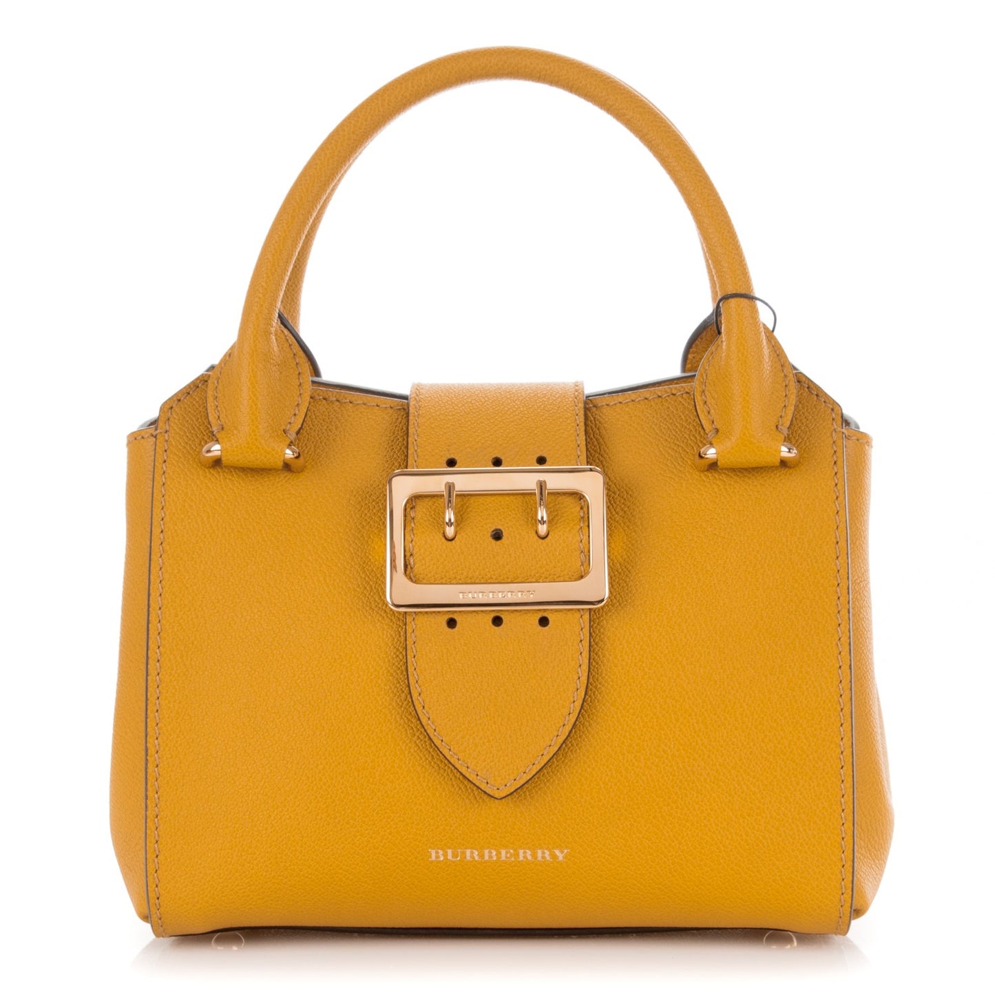 Soft Grain Calfskin Small Buckle Tote Bright Straw