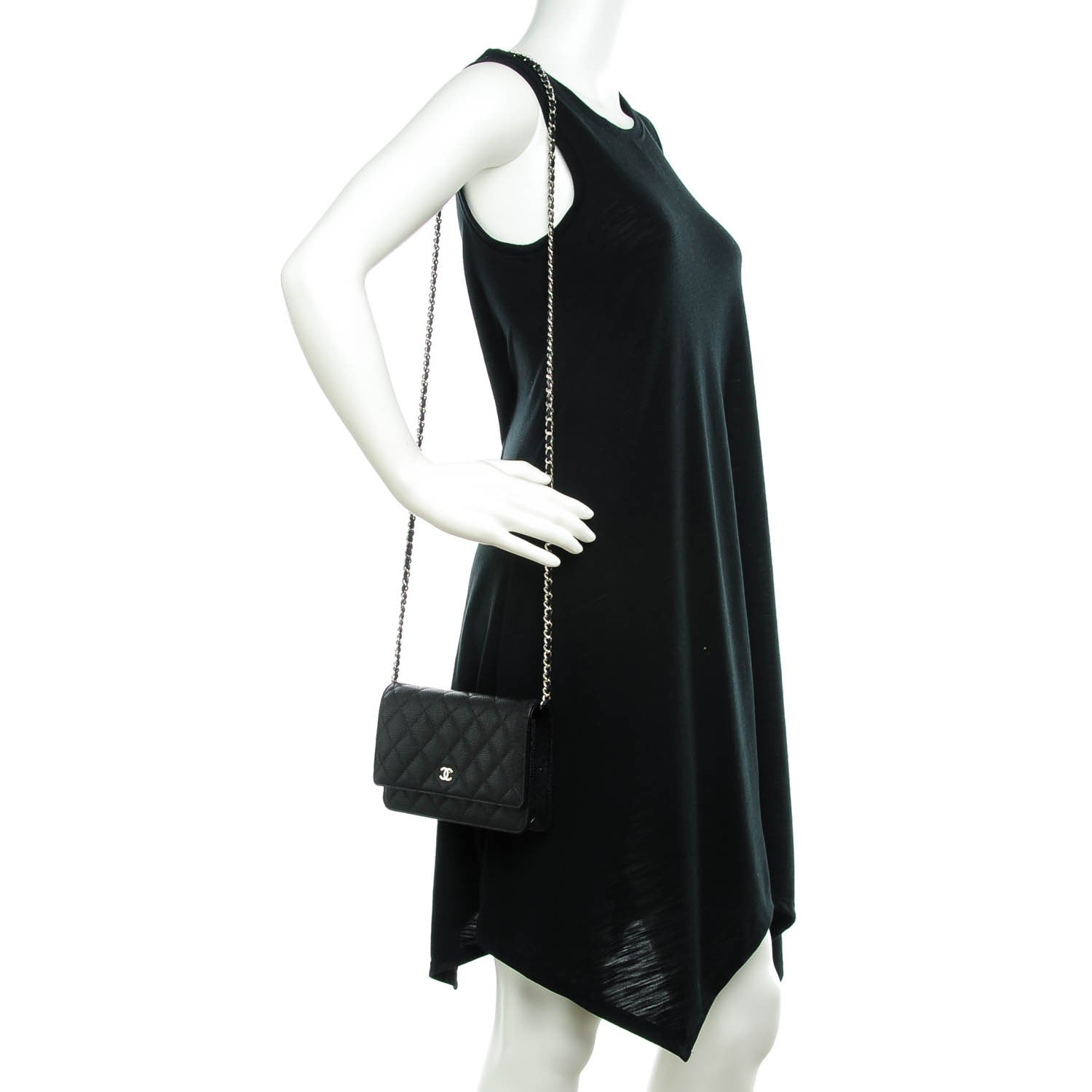 Chanel Caviar Quilted Wallet On Chain WOC Black 2 of 8