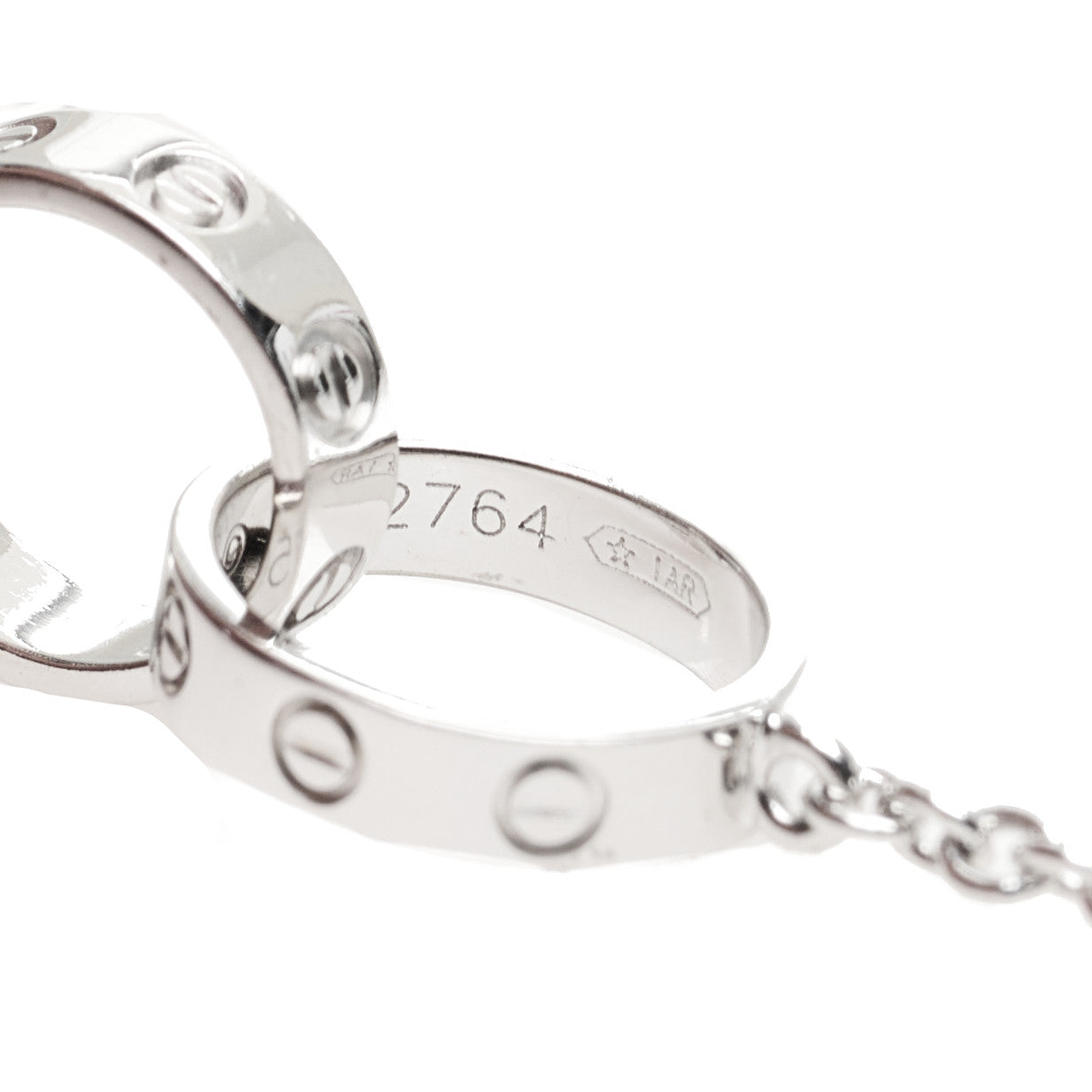 18K White Gold Interlocking LOVE Necklace