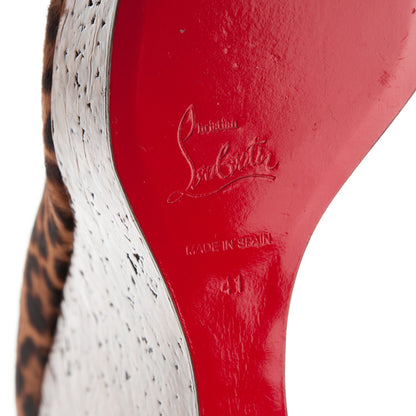 Christian Louboutin Pony Hair Cork Coroclic 140 Wedges 41 Leopard 6 of 7
