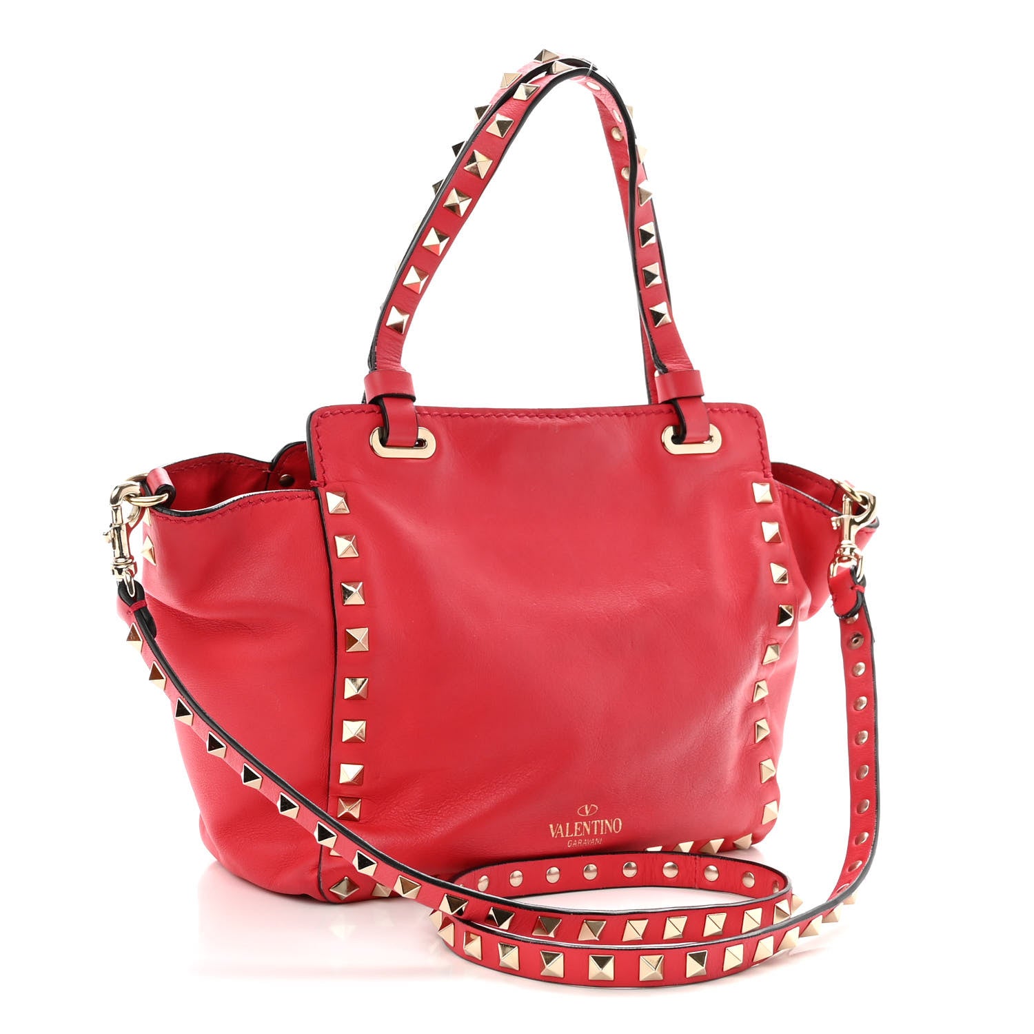 Valentino Garavani Vitello Mini Rockstud Tote Fragola 2 of 11