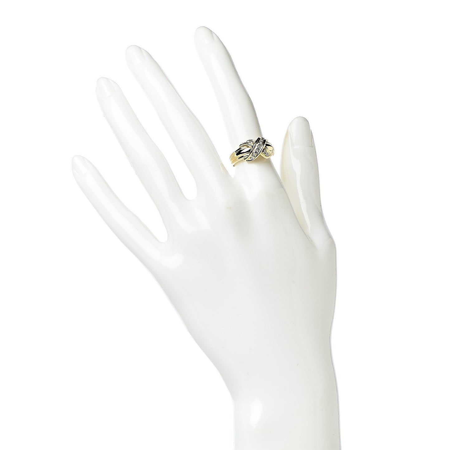 18K Yellow Gold Diamond Signature X Ring 50 5.25