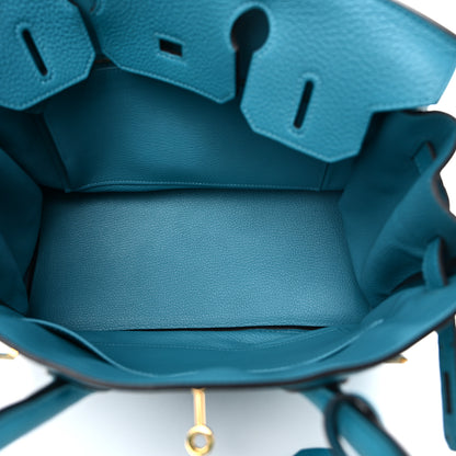 Hermes Taurillon Clemence Birkin 30 Turquoise 5 of 12
