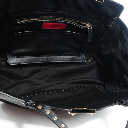 Valentino Garavani Vitello Medium Rockstud Tote Black 6 of 8