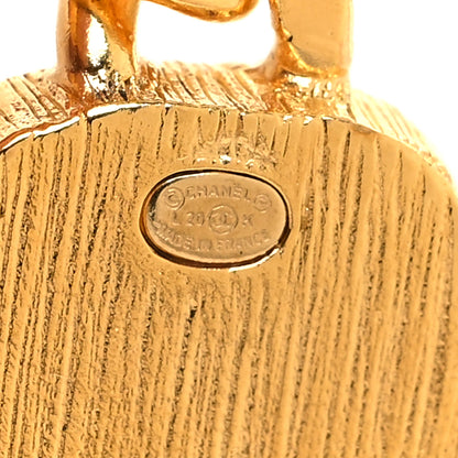 Chanel Metal Pearl CC Square Drop Earrings Gold 4 of 5
