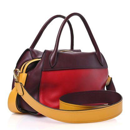 Prada City Calf Ribbon Bowling Bag Fuoco Granata 3 of 11