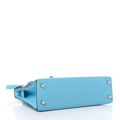 Hermes Chevre Mysore Mini Kelly Sellier 20 Celeste 4 of 10