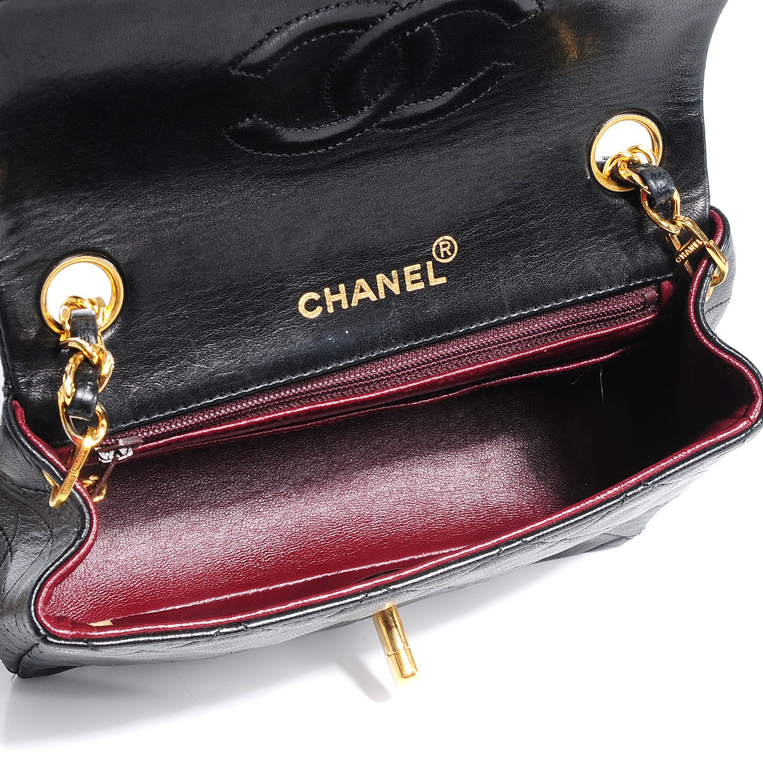 Chanel Lambskin Quilted Mini Square Flap Black 8 of 8