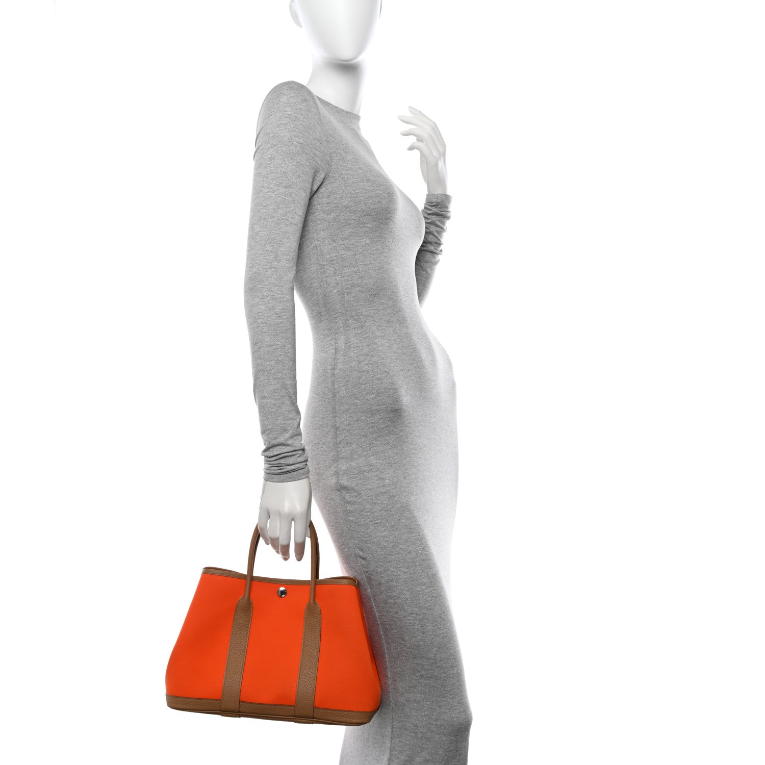 Hermes Toile Militaire Vache Country Garden Party 30 TPM Orange Chai 2 of 15