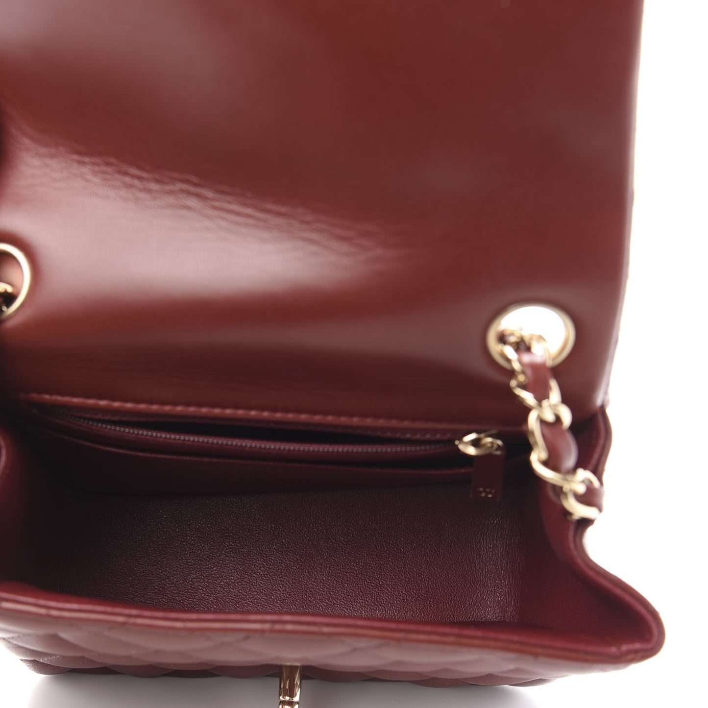 Lambskin Quilted Mini Square Flap Bordeaux