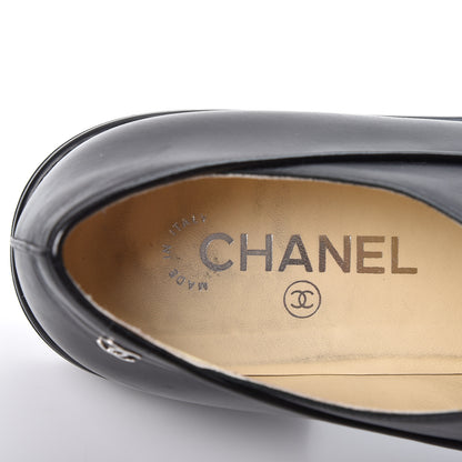 Chanel Patent Calfskin Lace Up Oxfords 40.5 Black 6 of 10