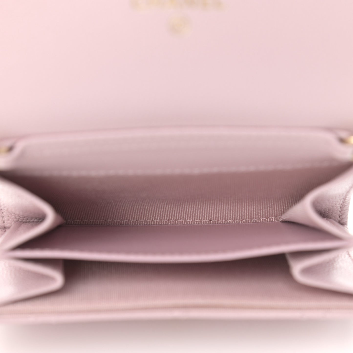Caviar Quilted Coco Candy Card Holder On Chain Light Pink