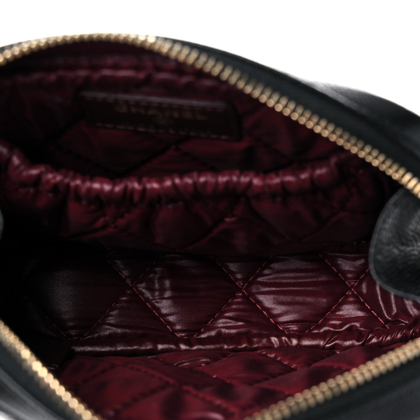 Caviar Quilted Small Curvy Pouch Cosmetic Case Black